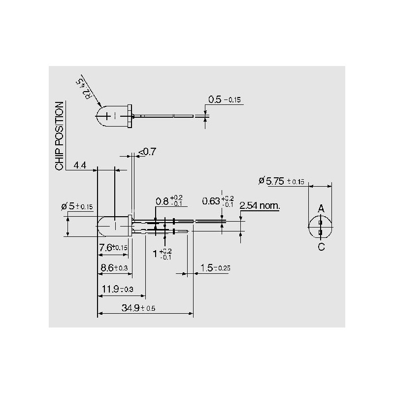 BPV 10 NF, photo diodes, 5mm - elpro Elektronik