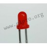 LED 3 mm rot 2,5mCd 60°