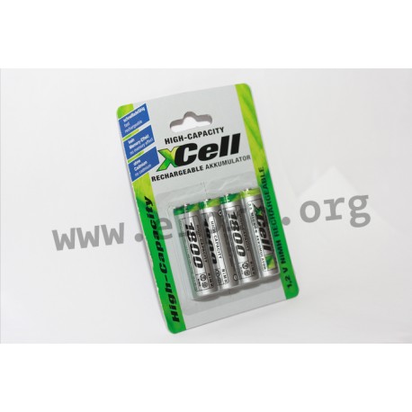 XCEAA1800NIMHB4 XCELL NiMH batteries, 1,2V/8,4V - elpro Elektronik