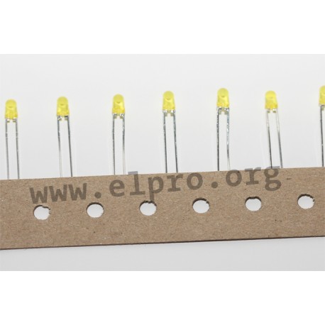 LED 3 mm gelb 5,6mCd 60° reel