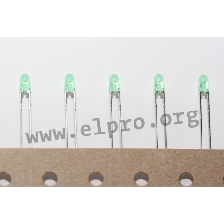 LED 3 mm grün 12,6mCd 60° reel