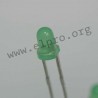 LED 3 mm grün 1,1mCd 60°