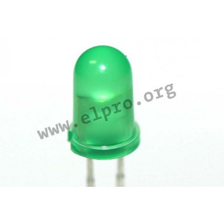 5mm, grün, diffus, 2mA