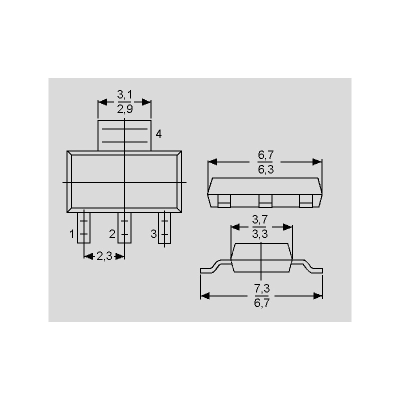 PZTA 14 SMD Infineon SMD Darlington transistors, SOT223 housing elpro Elektronik