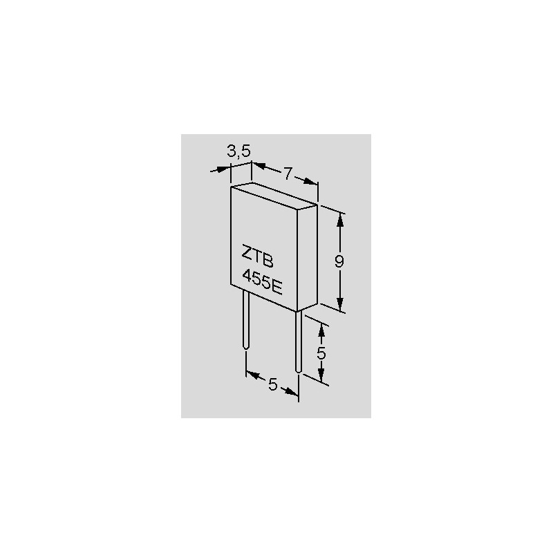 5x CRB455E 455 KHz Crystal Oscillator - Quartz Resonator (HC-49S, 2-Pin)
