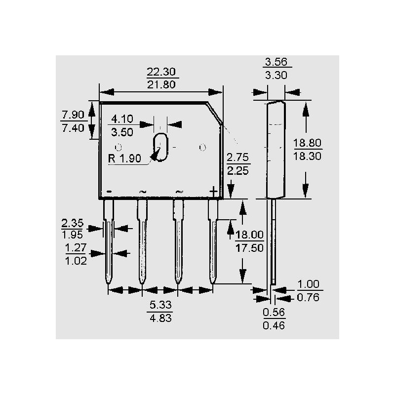 GBU 806 C2G, flat rectifiers 8A - elpro Elektronik