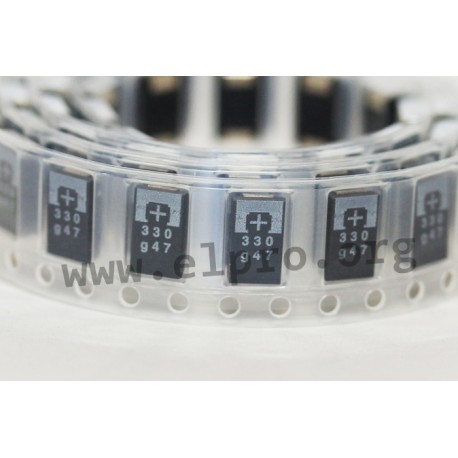 4TPE330MI, Panasonic polymer tantalum capacitors, SMD, Poscap, TPE series
