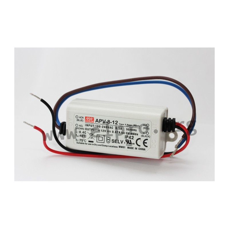 MEAN WELL APV-12-12 12 VDC 1 Amp 12W Constant Voltage Mode Switching LED
