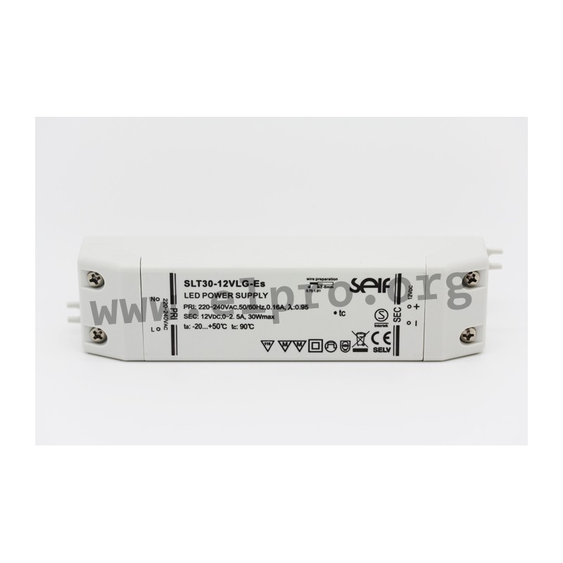 SLF SLT30-12VLG: Transformateur LED, 30 W, 12 V c.c., 2 500 mA chez  reichelt elektronik