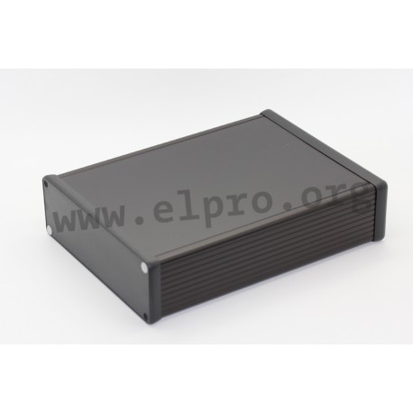 1455T2202BK, Hammond, Alu-Profilgehäuse, Endplatten aus Kunststoff