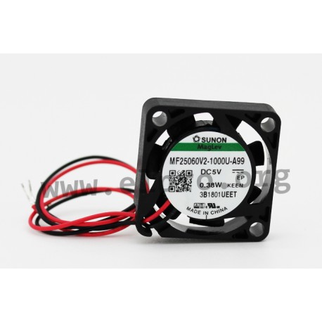 D02027200G-00, Sunon, 25x25x6mm, 5V DC, MF 25060 V2-1000U-A99