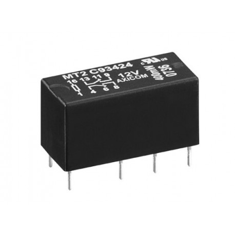 4-1462000-1, TE Connectivity, TE Connectivity Axicom PCB relays 2A, 2 changeover contacts DPDT, MT2 series