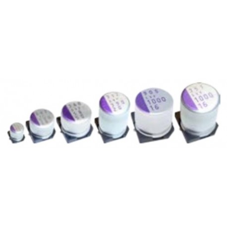 25SVF100M, Panasonic electrolytic capacitors, SMD, 125°C, polymer aluminium, OS-CON, SVF series