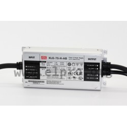 XLG-75-L-AB, Mean Well LED switching power supplies, 75W, CV and CC mixed mode, constant power, IP67, dimmable, XLG-75 series