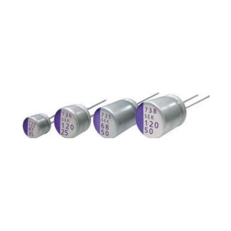 25SEK470M, Panasonic solid capacitors, radial, 125°C, OS-CON, SEK series