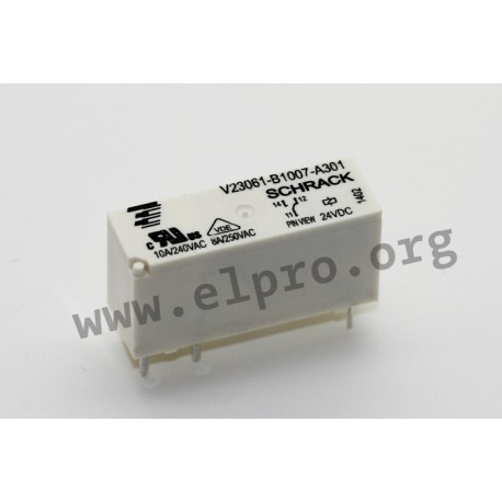 2-1393222-0, TE Connectivity / Schrack PCB relays, SPDT or SPST-NO, 8A, V23061 series