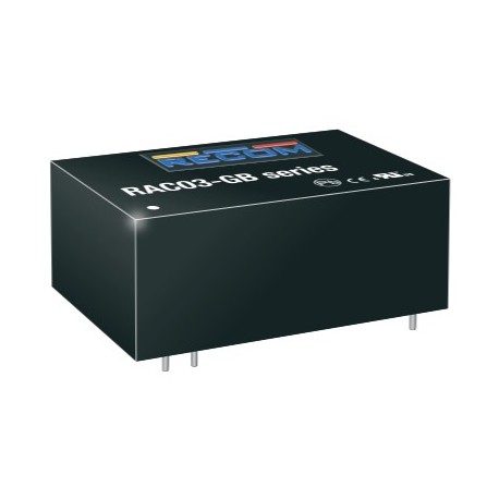 RAC03-12SGB, Recom converter modules, 3W, on board type, RAC03-GB series