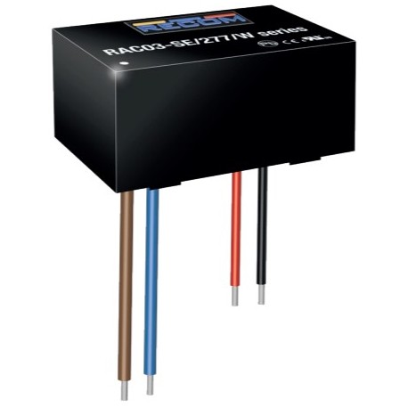 RAC03-12SE/277/W, Recom converter modules, 3W, with a stranded wire connection, RAC03-SE/277/W series