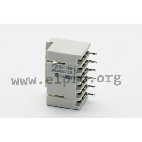 2091-1406, male headers, straight, pitch 3.5, 10A, series picoMAX by Wago