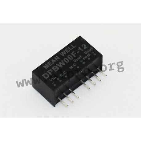DPBW06F-15, 6 W, SIL 8 housing, DPBW06 series by Meanwell
