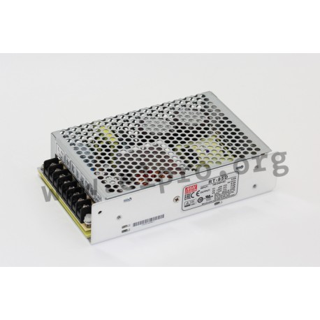 RT-85B, Mean Well switching power supplies, 85W, enclosed, triple output, RT-85 series