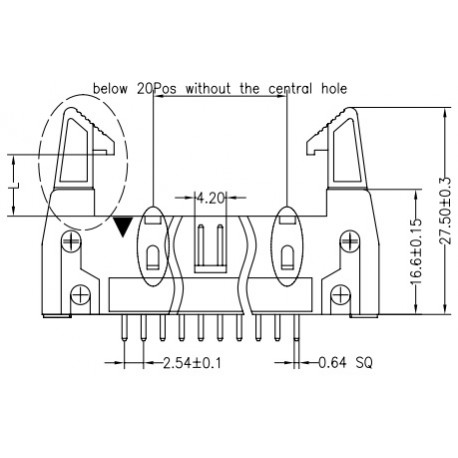 3310-40SGOCBLA01, Jin Ling multipole connectors, straight, pitch 2,54mm, with locking levers, 3310 series