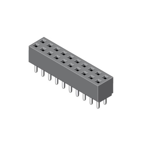 156-3-010-0-NFX-YS0, MPE Garry socket strips, pitch 2,0mm, double row, gold-plated, 156 series