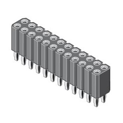 613-2-072-0-MTF-XS0, MPE Garry Buchsenleisten, für Einpressmontage, RM 2,54mm, gedrehte Kontakte, vergoldet, 613 Serie