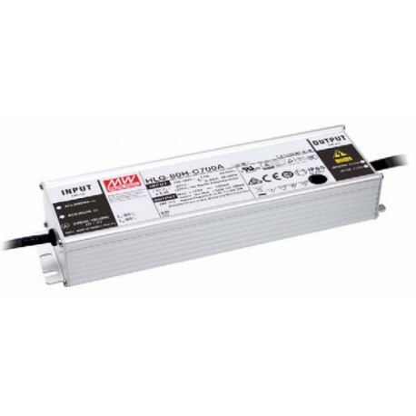 HLG-80H-C350B, Mean Well LED switching power supplies, 90W, IP67, constant current, dimmable, HLG-80H-C series