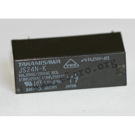JS-12MN-KT,Fujitsu PCB relays, 8A, 1 changeover or 1 normally open contact, JS series