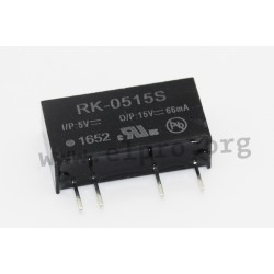 RK-2415S/H6,Recom DC/DC converters, 1W, SIL 7 housing, for medical technology, RH and RK series