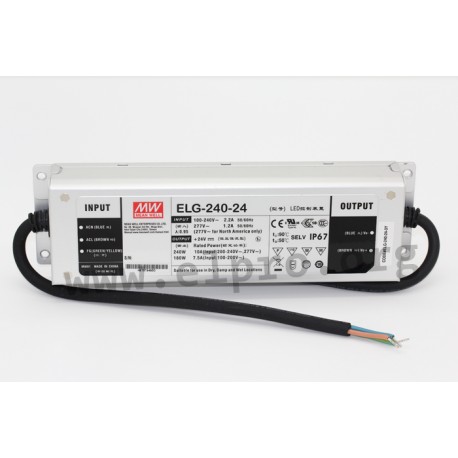 ELG-240-54-3Y,Mean Well LED drivers, 240W, IP67, with protective earth PE, ELG-240 series