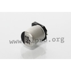 EEHZA1V101P,Panasonic electrolytic capacitors, SMD, 105°, reflow, low ESR, hybrid, 5000h, ZA series