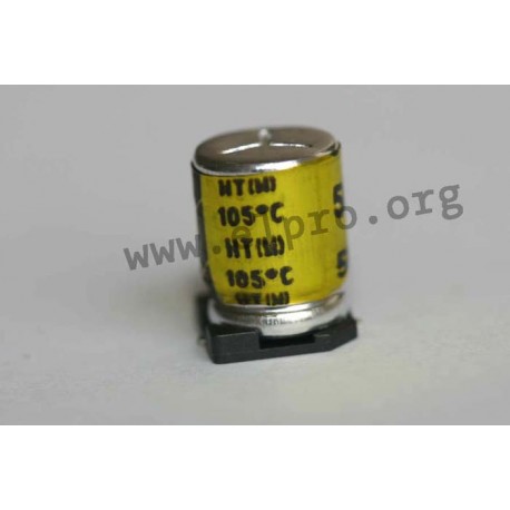 50HT2R2MLC4×5.4EC, KJ Electronics electrolytic capacitors, SMD, 105°C, HT series