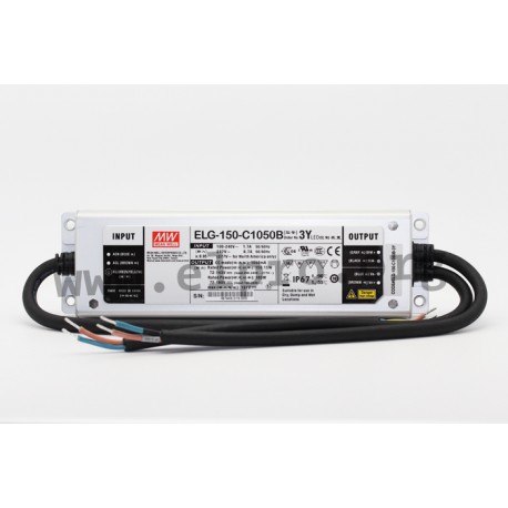ELG-150-C2100B-3Y, Mean Well LED-Schaltnetzteile, 150W, IP67, Konstantstrom, dimmbar, mit Schutzleiter PE, ELG-150-C Serie