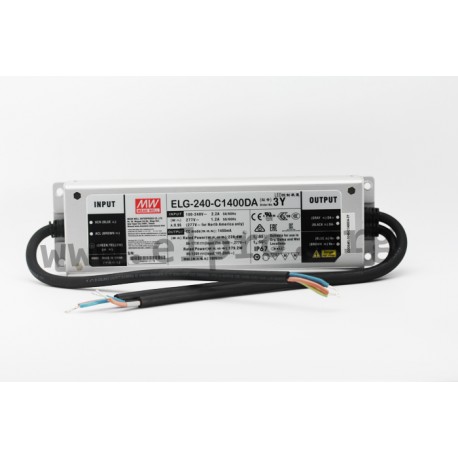 ELG-240-C1050DA-3Y, Mean Well LED switching power supplies, 240W, IP67, constant current, DALI interface, protective earth PE, E