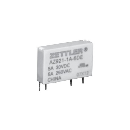 AZ921-1A-12DEF, Zettler PCB relays, 5A, 1 normally open contact, AZ921 series