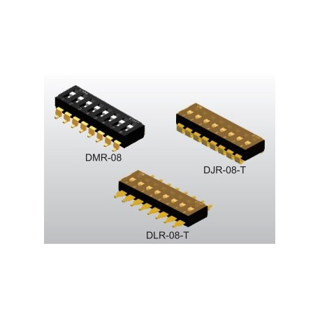 DMR-02-T-V-T/R, Diptronics DIL switches, SMD, pitch 2,54mm, DM series