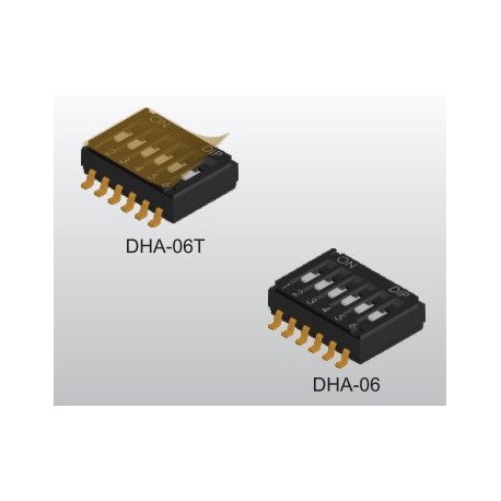 DHA-02TQR, Diptronics DIL switches, SMD, pitch 1,27mm, DHA series