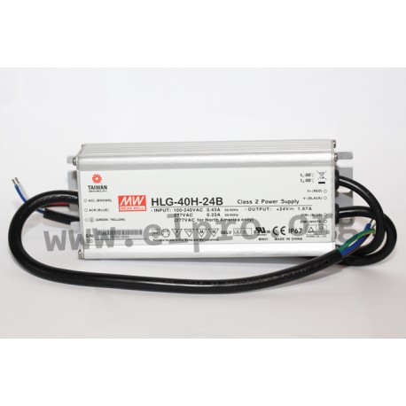 HLG-40H-15B, Mean Well LED switching power supplies, 40W, IP67, dimmable, HLG-40H series
