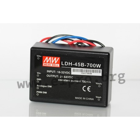 LDH-45B-350WDA, Mean Well DC/DC step-up LED drivers, LDH-45 series