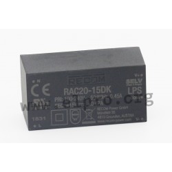 RAC20-05SK, Recom AC/DC converters, 20W, PCB, RAC20-K series