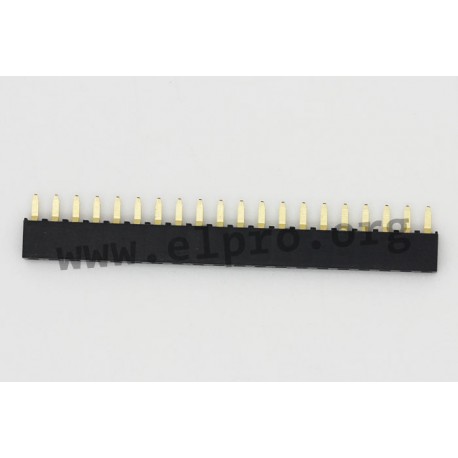 904-1-010-0-NFX-XS0-0-0-0-0A10, MPE Garry socket strips, pitch 2,54mm, straight, gold-plated, 904 series