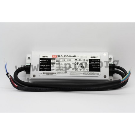 XLG-150-H-AB, Mean Well LED drivers, 150W, CV and CC mixed mode, constant power, IP67, dimmable, XLG-150 series
