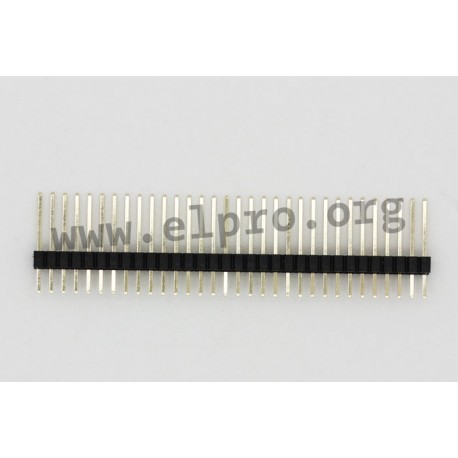 176-1-020-0-F-XS0-1030, MPE Garry pin headers, pitch 1,27mm, gold-plated, 176 series