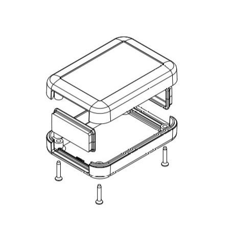 1552C1BK, Hammond small enclosures, ABS, IP54, flame-retardant, recessed top for display or keypad, 1552 series