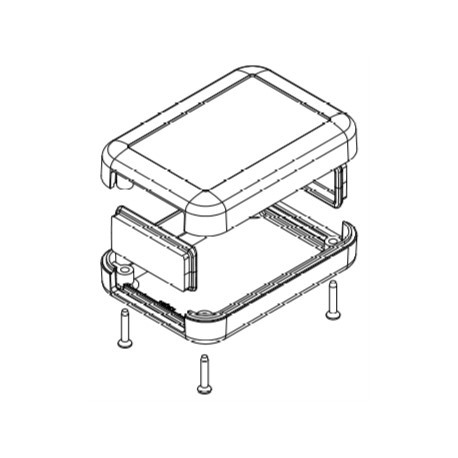 1552C1GY, Hammond small enclosures, ABS, IP54, flame-retardant, recessed top for display or keypad, 1552 series