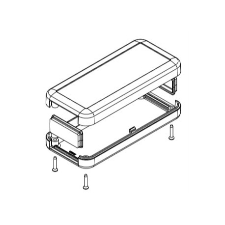 1552C3BK, Hammond small enclosures, ABS, IP54, flame-retardant, recessed top for display or keypad, 1552 series