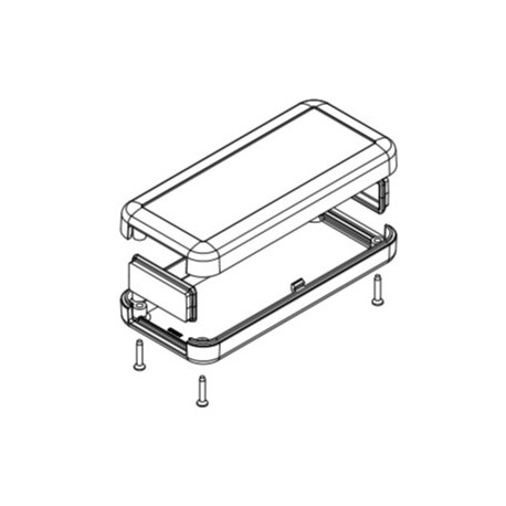 1552C3GY, Hammond small enclosures, ABS, IP54, flame-retardant, recessed top for display or keypad, 1552 series