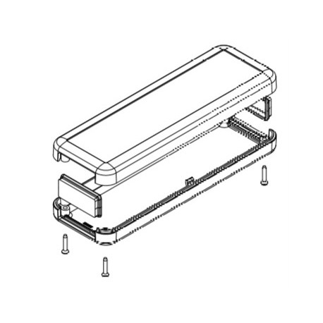 1552C5GY, Hammond small enclosures, ABS, IP54, flame-retardant, recessed top for display or keypad, 1552 series